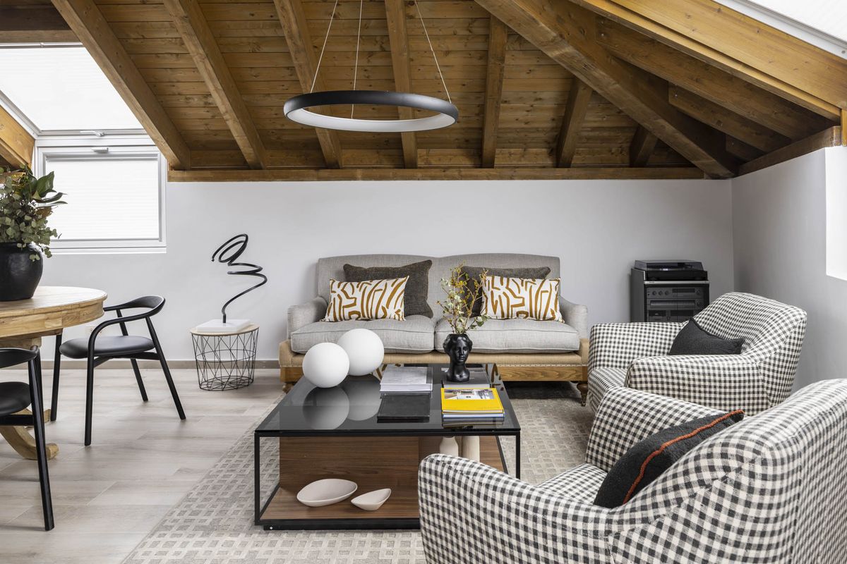 View of A PENTHOUSE WITH GABLED ROOF IN THE EIXAMPLE OF BILBAO RENOVATED WITH ...